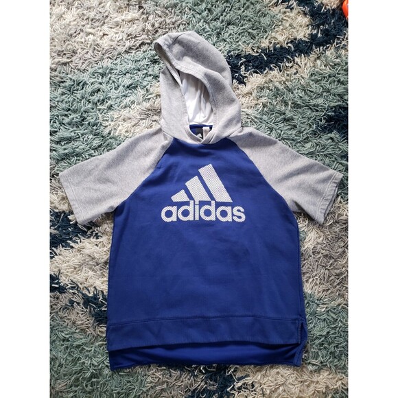 Womens M Adidas Short Sleeve Workout Hoodie - Picture 1 of 5